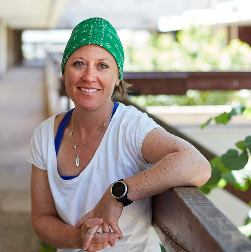 Susannah Maidment during a dig in Morocco